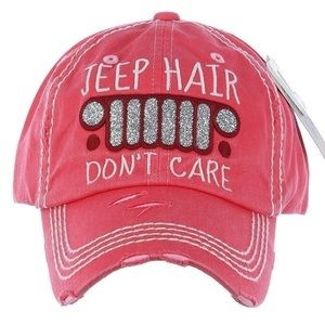 Distressed “Jeep Hair Don’t Care” Cap